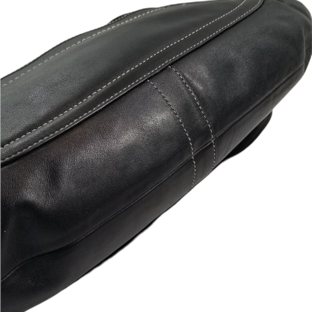 Coach Turnlock Legacy Brushe Black Leather Shoulder Bag - Picture 6 of 7